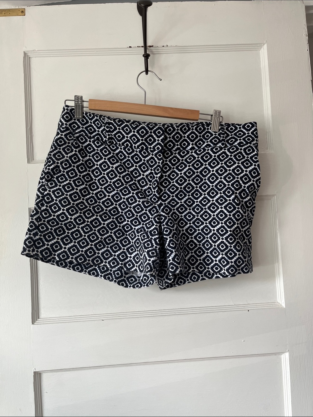 LOFT Navy and White Geometric Shorts
